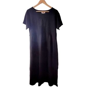 Carolina Clothing Company Black Cotton Maxi Dress Vintage Lagenlook Size Medium